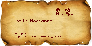 Uhrin Marianna névjegykártya